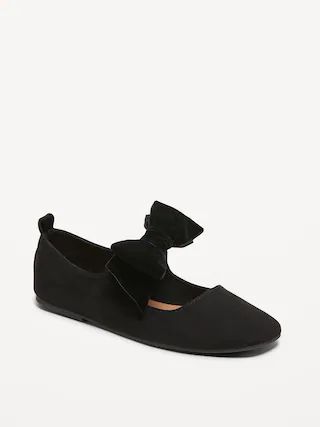 Faux-Suede Bow-Tie Ballet Flat Shoes for Girls | Old Navy (US)