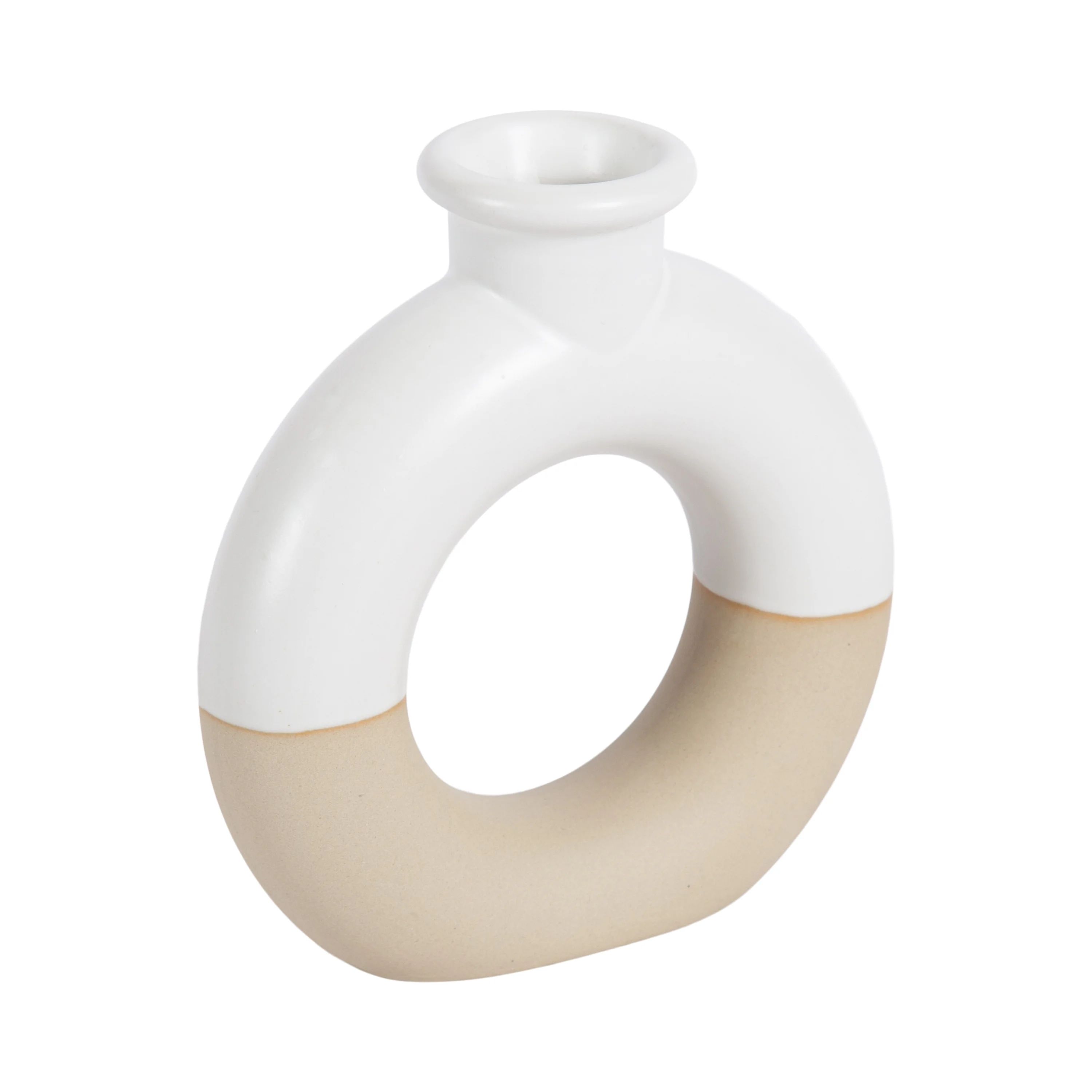 Design Ovations 7.5" Donut Two-Tone Ceramic Vase - Walmart.com | Walmart (US)
