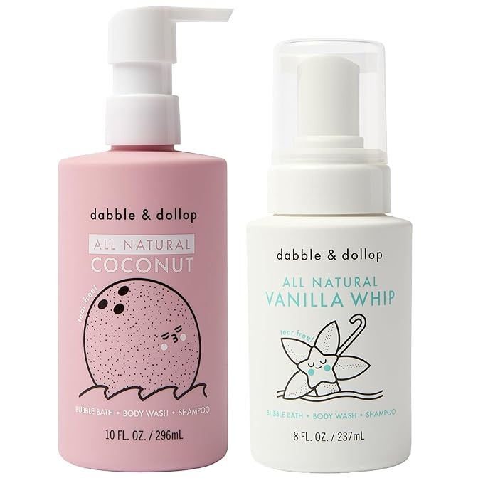 Dabble & Dollop Coconut + Vanilla Body Wash & Shampoo – 3-in-1 Natural Bubble Bath for Kids, No... | Amazon (US)