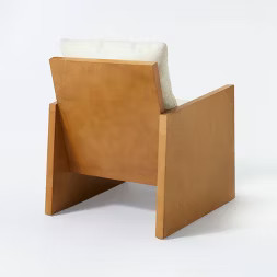 Duchesne Wood Accent Chair with Upholstered Seat and Back Cream - Threshold™ designed with ... | Target