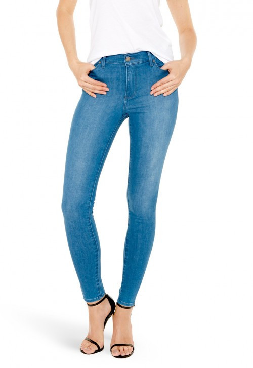 High Rise Skinny - Carmine - Light/Medium Blue | Mott & Bow