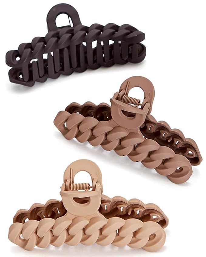Kitsch Recycled Plastic Large Claw Clip - Big Chain Hair Clips for Women | Large Hair Claw Clips ... | Amazon (US)