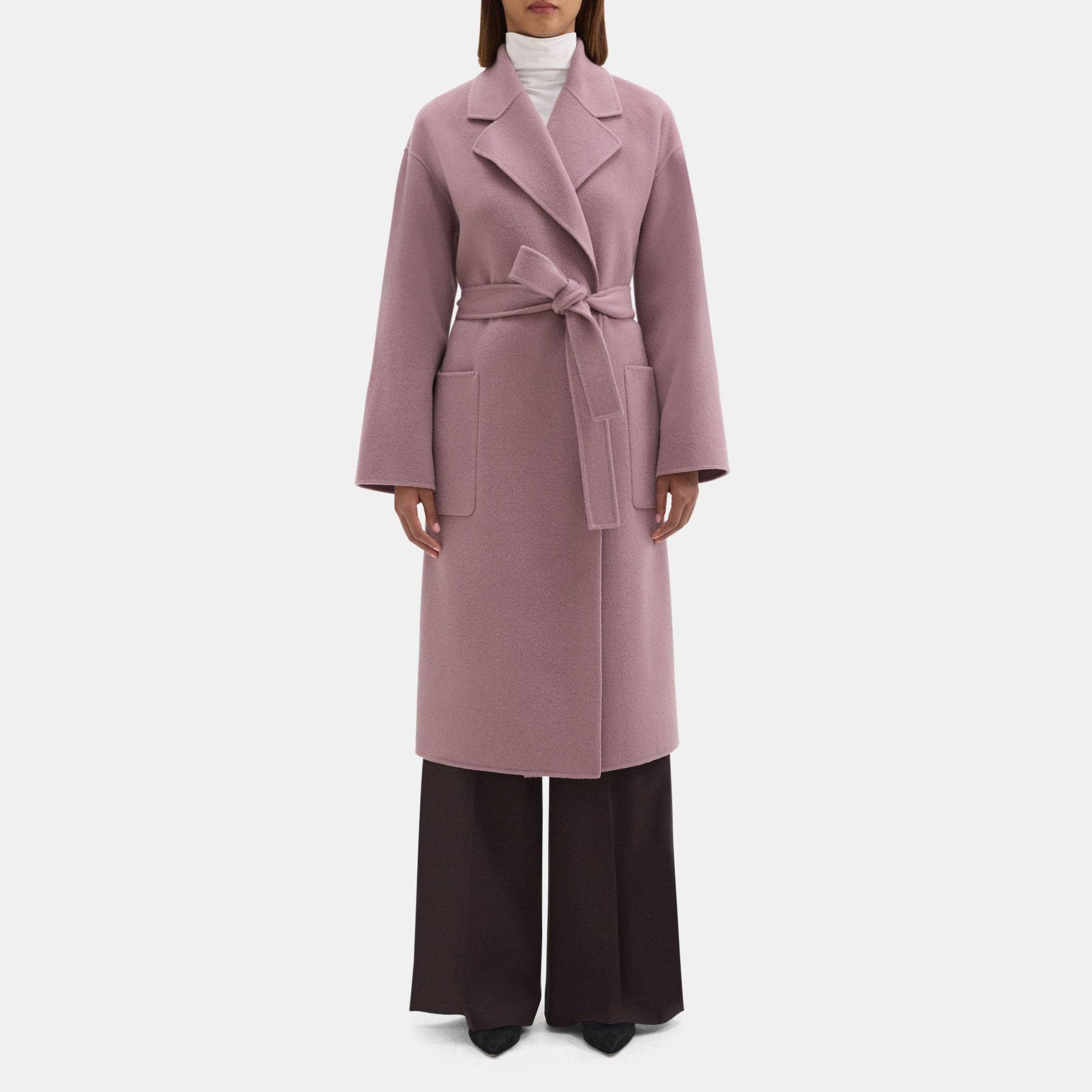 Robe Coat in Double-Face Wool-Cashmere | Theory Outlet