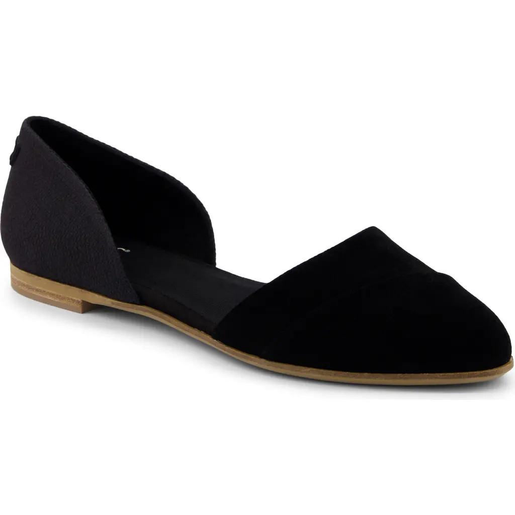 TOMS Pointed Toe d'Orsay Flat in Black at Nordstrom, Size 7.5 | Nordstrom
