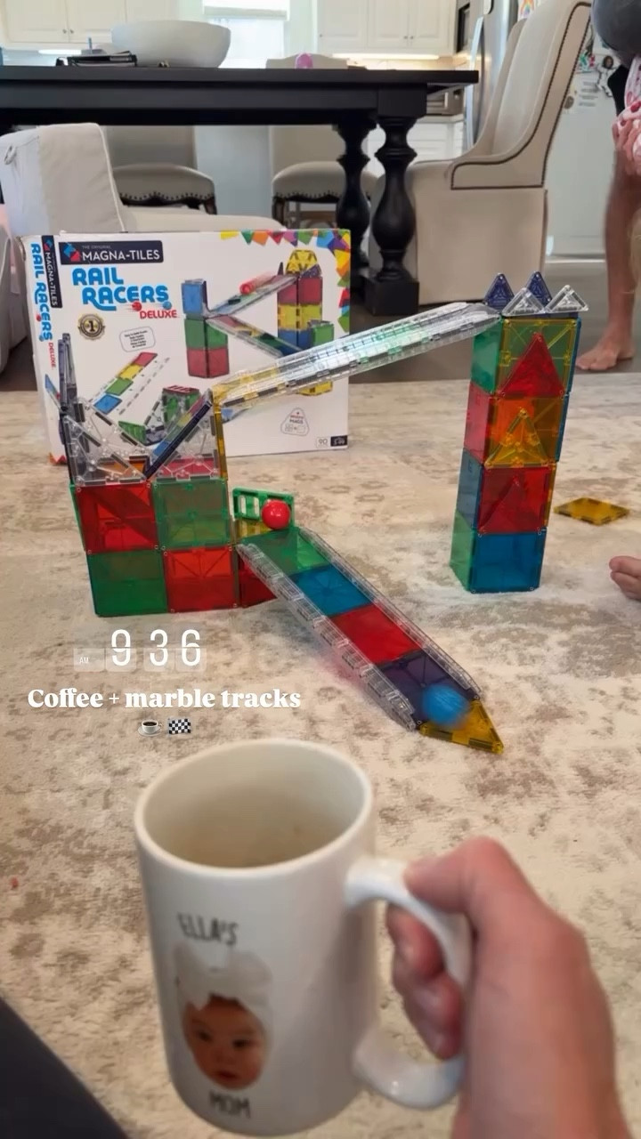Typical morning as a SAHM of 3 👶🏼🏁 My kids love the magnatiles and this new addition has been a fave 👍🏼 

Amazon, Magnatiles, Marble run toy, kids toys, kids gift ideas, personalized coffee mug, Type League pressed, face coffee mug, toys for kids, building toys 

#LTKdayinmylife #LTKKids #LTKmomlife