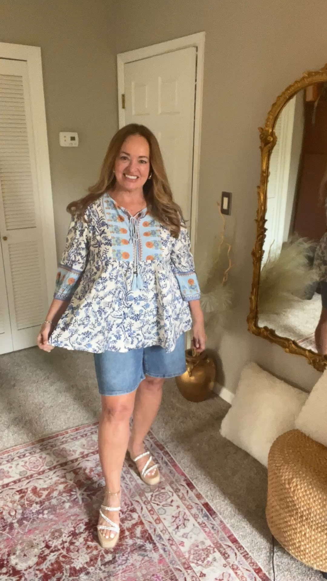 A beautiful linen summer bohemian blouse. I love the different blue florals and tassel ties. Avyin other prints.

#LTKFestival #LTKgrwm #LTKMidsize