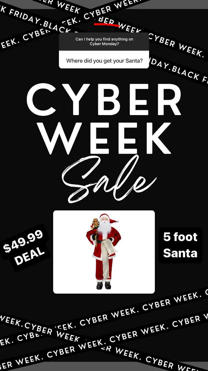 5 foot Santa #cyberweek

#LTKHoliday #LTKSeasonal #LTKCyberweek