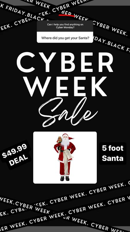 5 foot Santa #cyberweek

#LTKHoliday #LTKSeasonal #LTKCyberweek