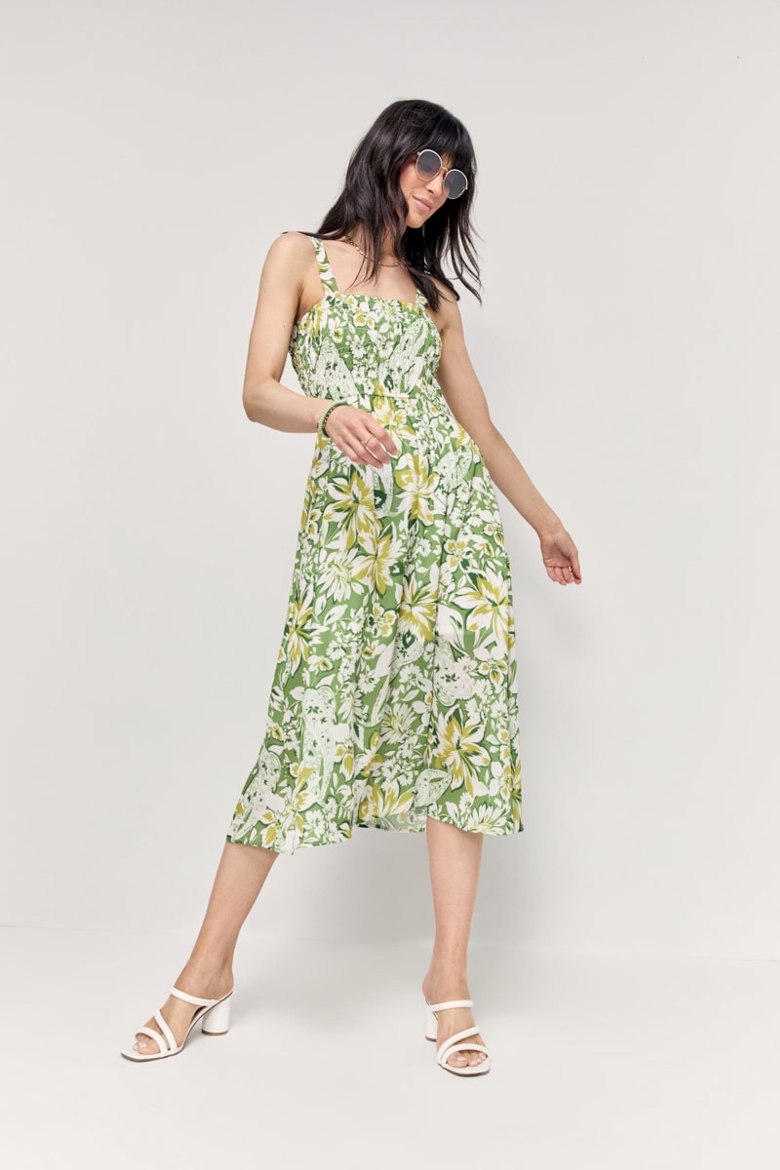 Cecelia Floral Smocked Top Midi Dress | Francesca's