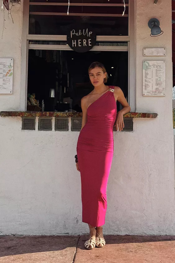 ASYMMETRIC DRAPED DRESS | Zara US