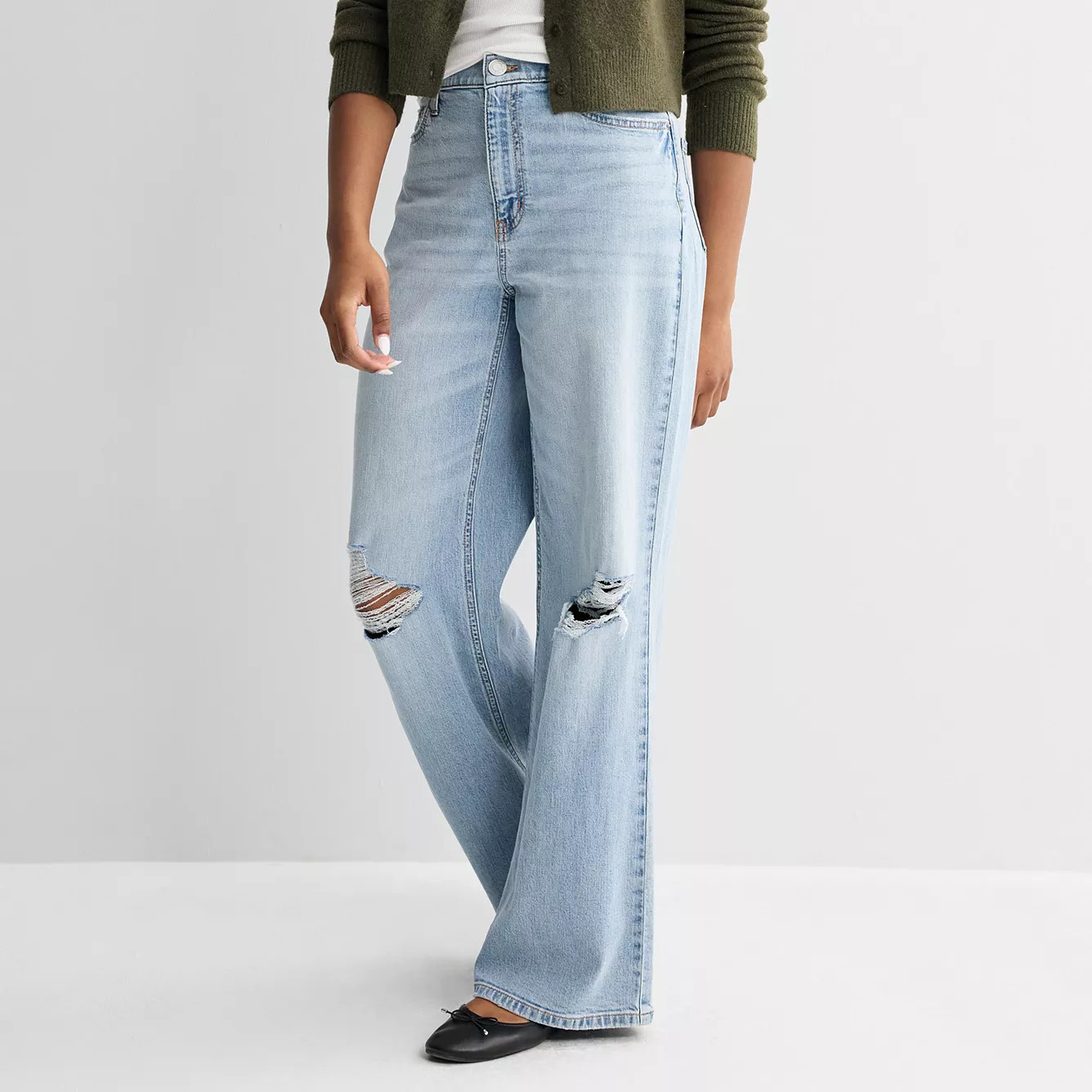 Juniors' SO® High Rise Baggy Wide Leg Jeans | Kohl's