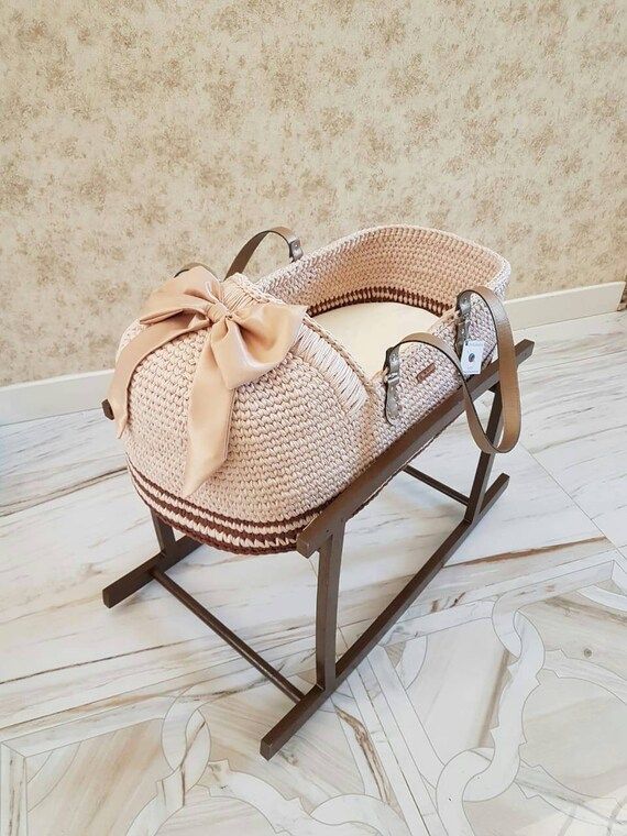 Royal SET for Newborn | Baby Moses Basket with Rocking Wood Stand | Newborn Cot | Nursery Decor |... | Etsy (US)