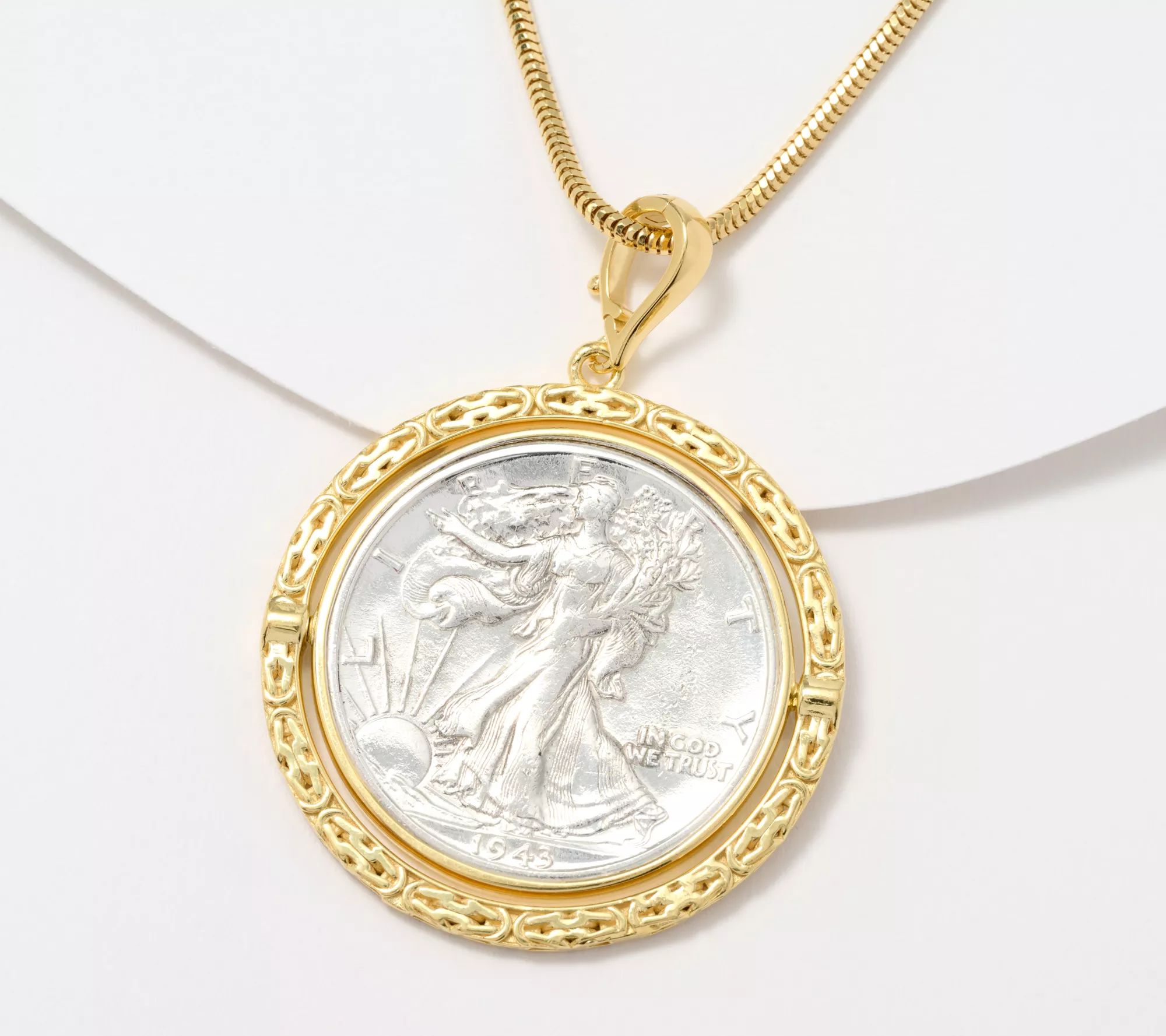 Italian Silver x David Markstein Byzantine Coin Necklace, Sterl - QVC.com | QVC