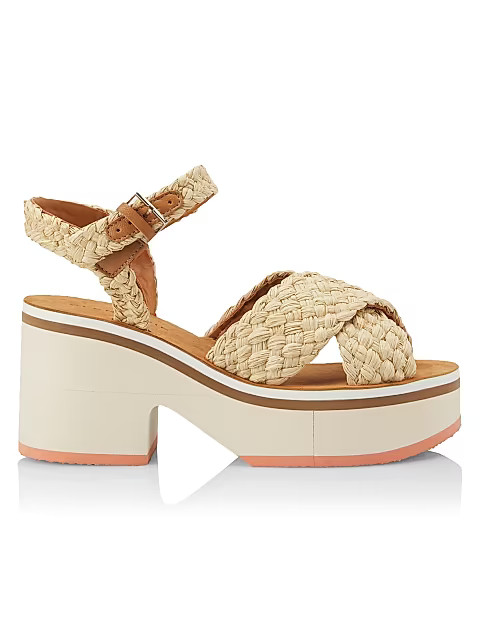 Chrissy Raffia Platform Sandals | Saks Fifth Avenue