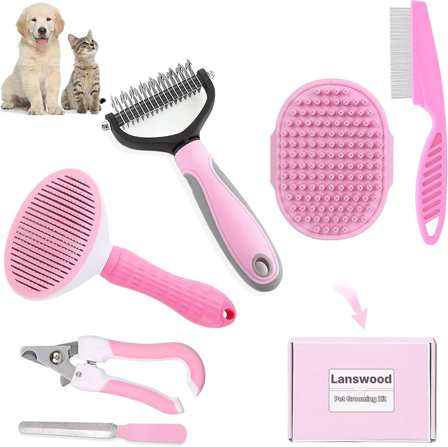 Dog Brush Dog Grooming Kit 6PCS Dog Brush for Shedding-Dog Brushes for Grooming, Dematting Comb f... | Amazon (US)