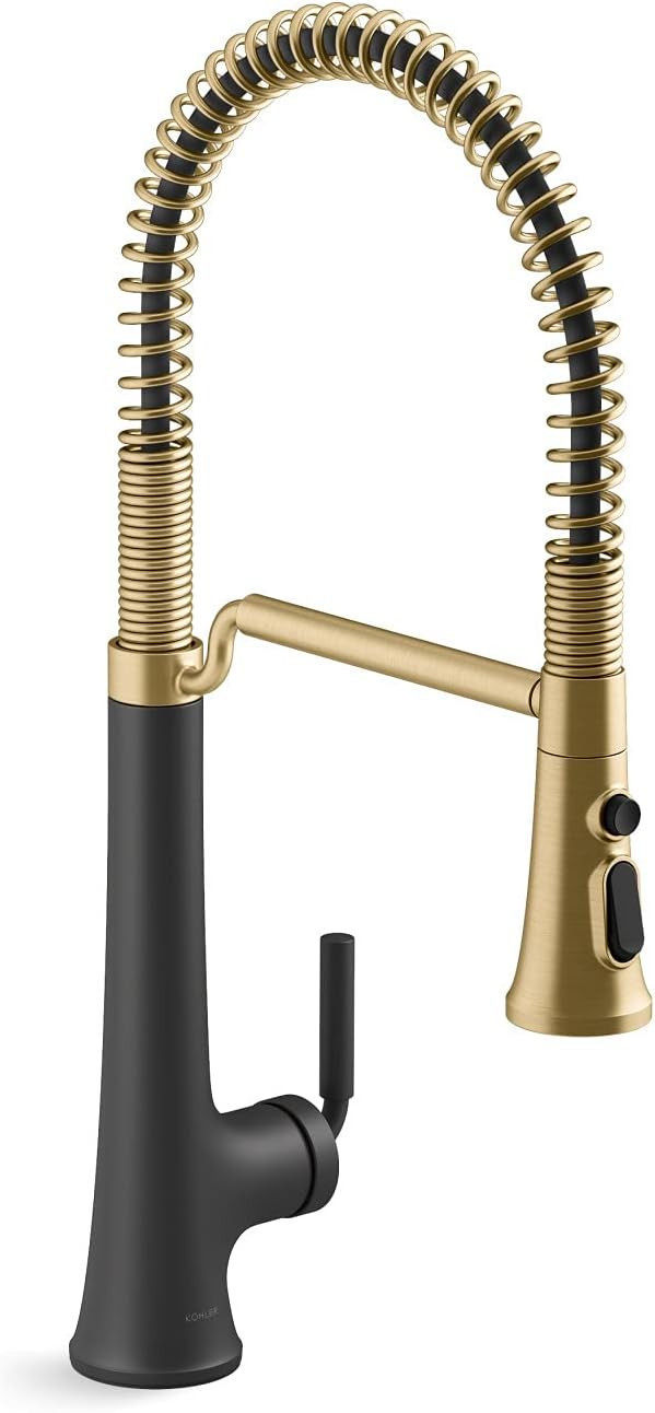 Kohler 23765-BMB Tone Kitchen Sink Faucet, Matte Black Moderne Brass | Amazon (US)