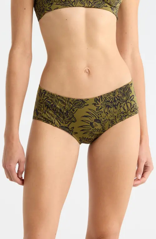 Ulla Johnson Amalfi Bikini Bottoms in Olive Flora at Nordstrom, Size Large | Nordstrom