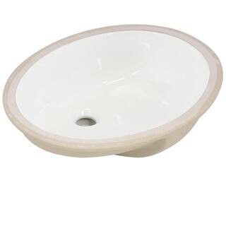 Oval Undermounted Bathroom Sink in White | The Home Depot