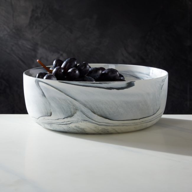 Swirl Black and White Serving Bowl by Jennifer Fisher | CB2