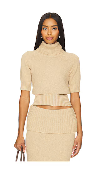 Courtney Towelling Roll Neck in Tan | Revolve Clothing (Global)