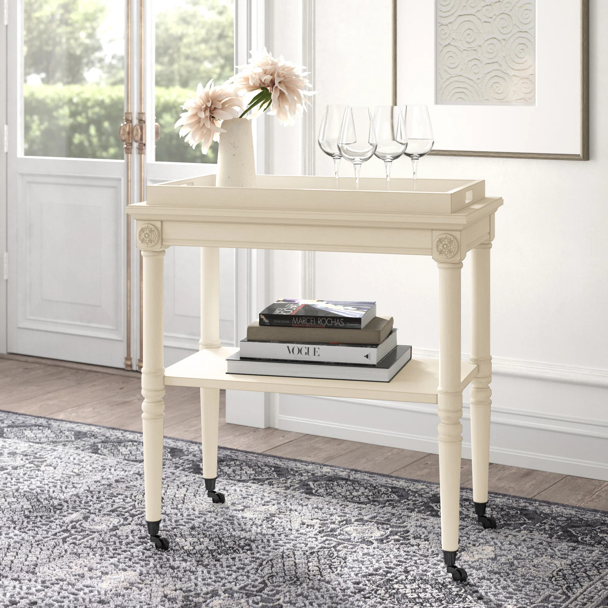 Frisco Rectangular Bar Cart with Caster Wheels | Wayfair North America