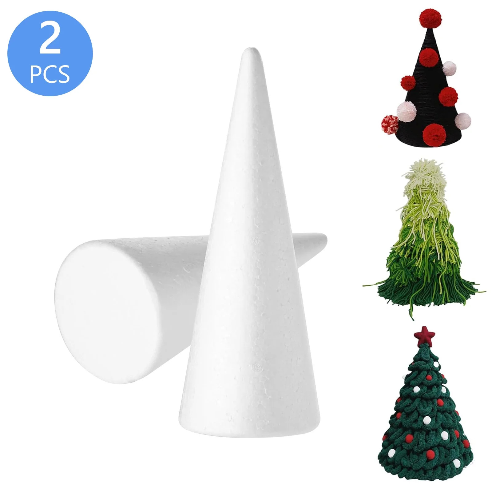 Tripumer 2 Pcs Craft Foam Cones 2.9 inch in diameter Tree Polystyrene Cone Foam Tree Cones for DI... | Walmart (US)