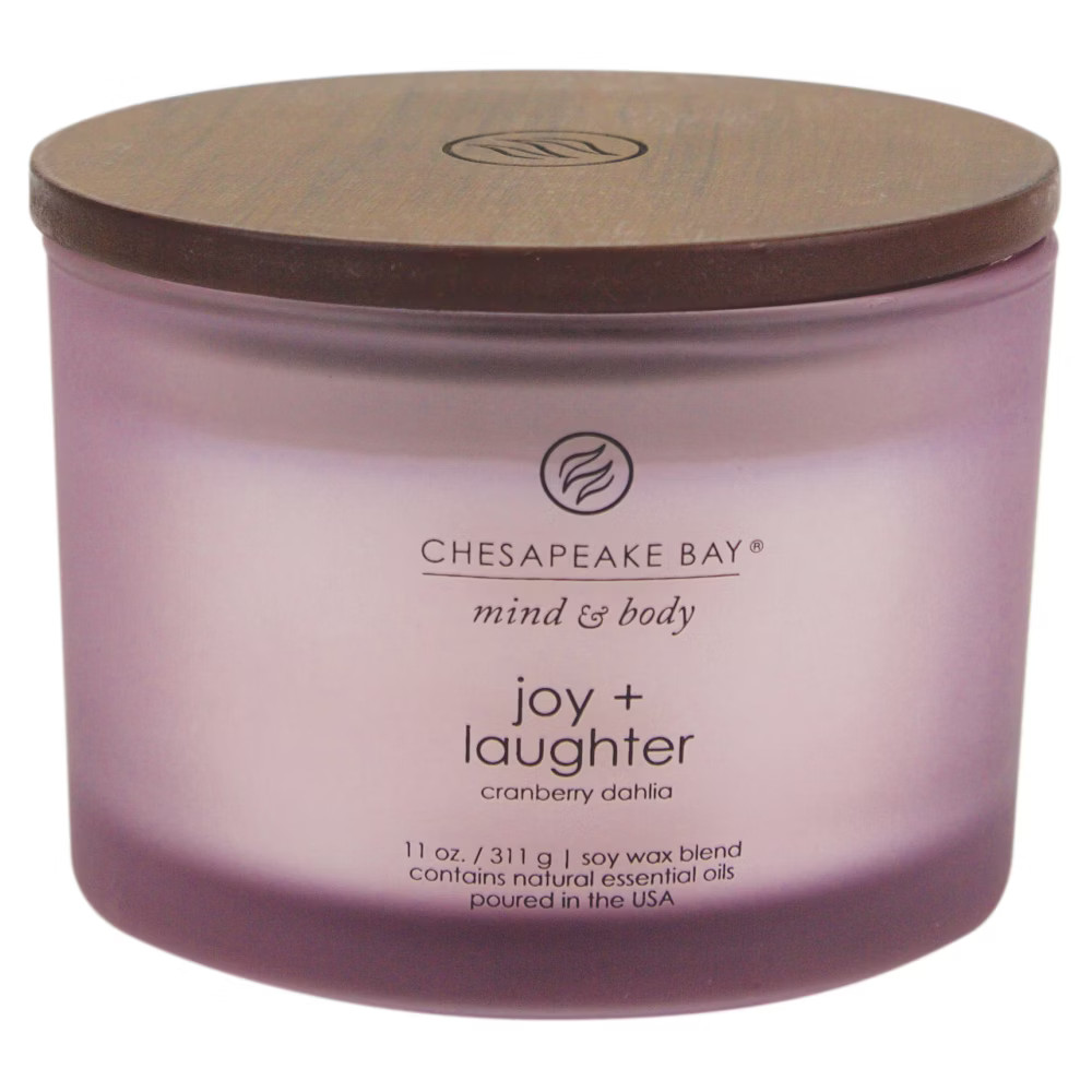 11oz Jar 3-Wick Candle Joy & Laughter - Chesapeake Bay Candle, Size: 11 oz, Purple | Target