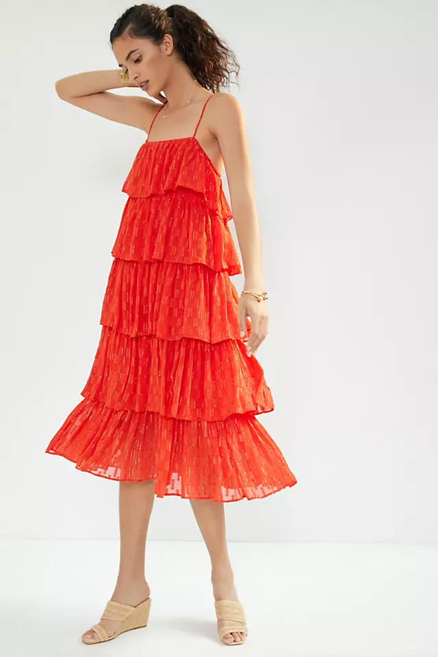 Tiered Ruffles Midi Dress | Anthropologie (US)