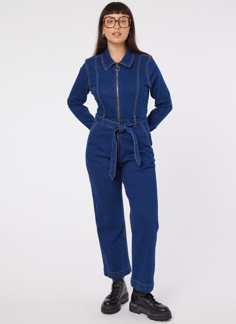 MacDougal Indigo Denim Long Sleeve Boilersuit | Joanie