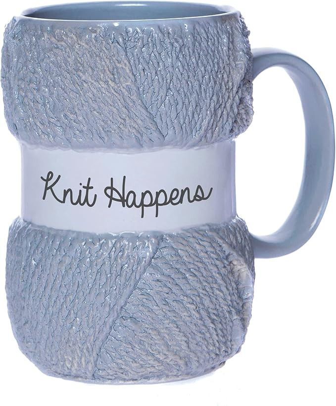 Boxer Gifts 'Knit Happens' Novelty Knitting Gift Mug | Light Blue Colour With Realistic Yarn Deta... | Amazon (US)
