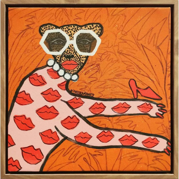 11" x 11" Cool Cat Framed Wall Canvas - Kendra Dandy | Target