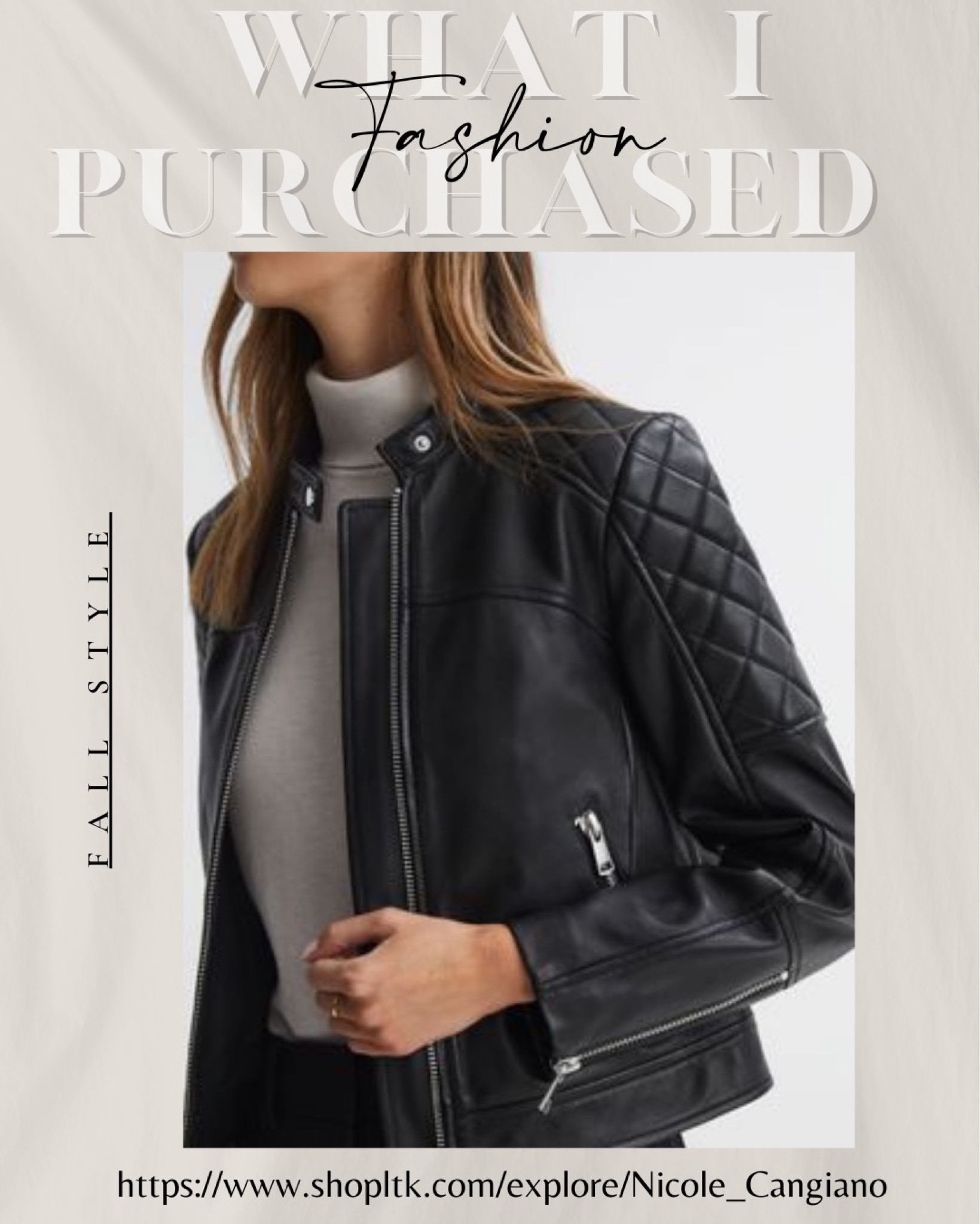 Bought this gorgeous quilted detail leather motor jacket and love it!  The quilting detail is beautiful and the leather is like butter!

#motojacket, #motorcyclejacket, Holidaygift



#LTKGiftGuide #LTKHoliday #LTKover40