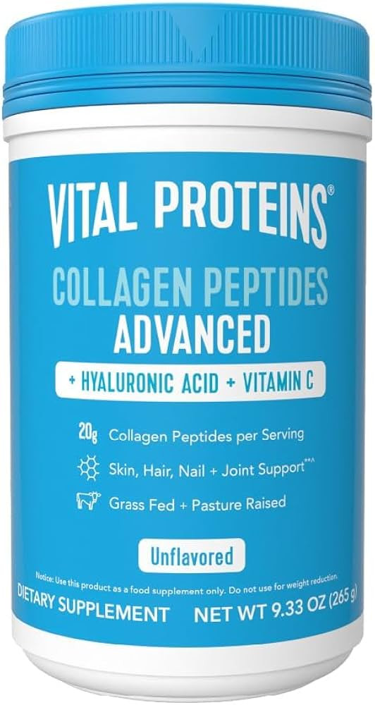 Vital Proteins Collagen Powder Supplement Hydrolyzed Peptides with Hyaluronic Acid and Vitamin C ... | Amazon (US)