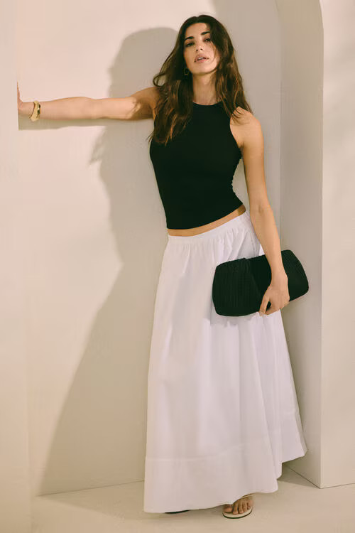 Lily Voluminous Poplin Maxi Skirt | Dynamite Clothing