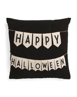 20x20 Happy Halloween Bunting Pillow | TJ Maxx