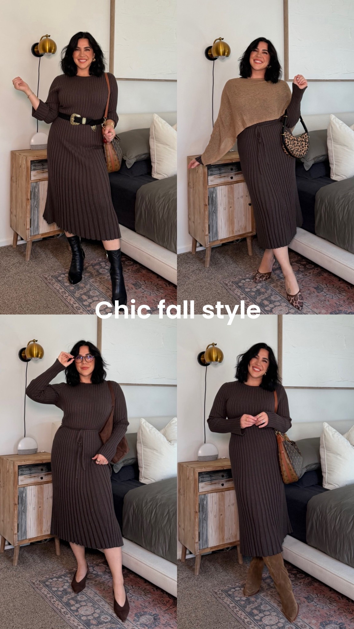 The most stunning mocha ribbed sweater dress has not itchy at all. The quality is unreal. I’m in a size L, it stretches and I’d say true to size. I’m 5’5 with long legs! Fall outfit, Thanksgiving outfit, teacher outfit, office outfit, workwear, fall style, mom style, fall wedding guest. 

#LTKWorkwear #LTKMidsize #LTKHoliday