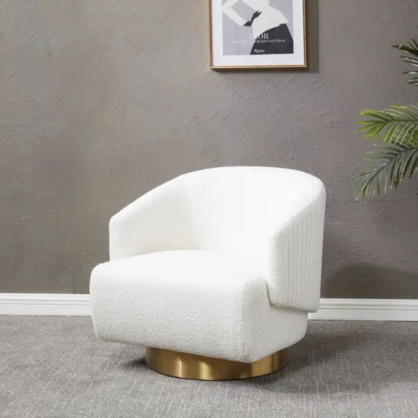 Polyanna Upholstered Swivel Barrel Chair | Wayfair North America