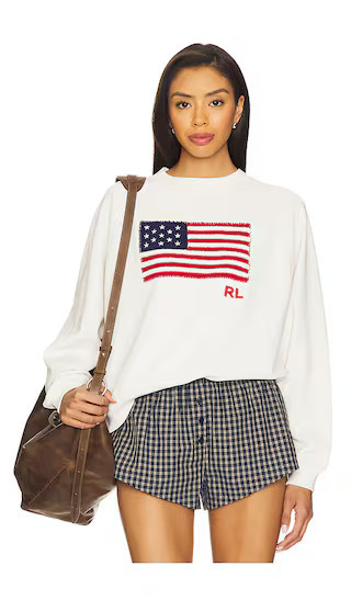 Polo Ralph Lauren Loopback Crew Sweatshirt in Ivory. - size S | Revolve Clothing (Global)