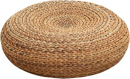 Hty Straw Ottomans Handcrafted Stools Pad,Knitted Breathable Pouf Ottoman, Natural Tatami Floor S... | Amazon (US)
