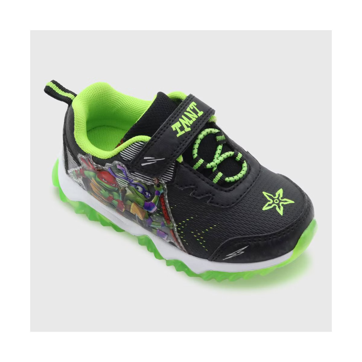 Teenage Mutant Ninja Turtles Toddler Boys' Light-Up Sneakers - Black/Green | Target
