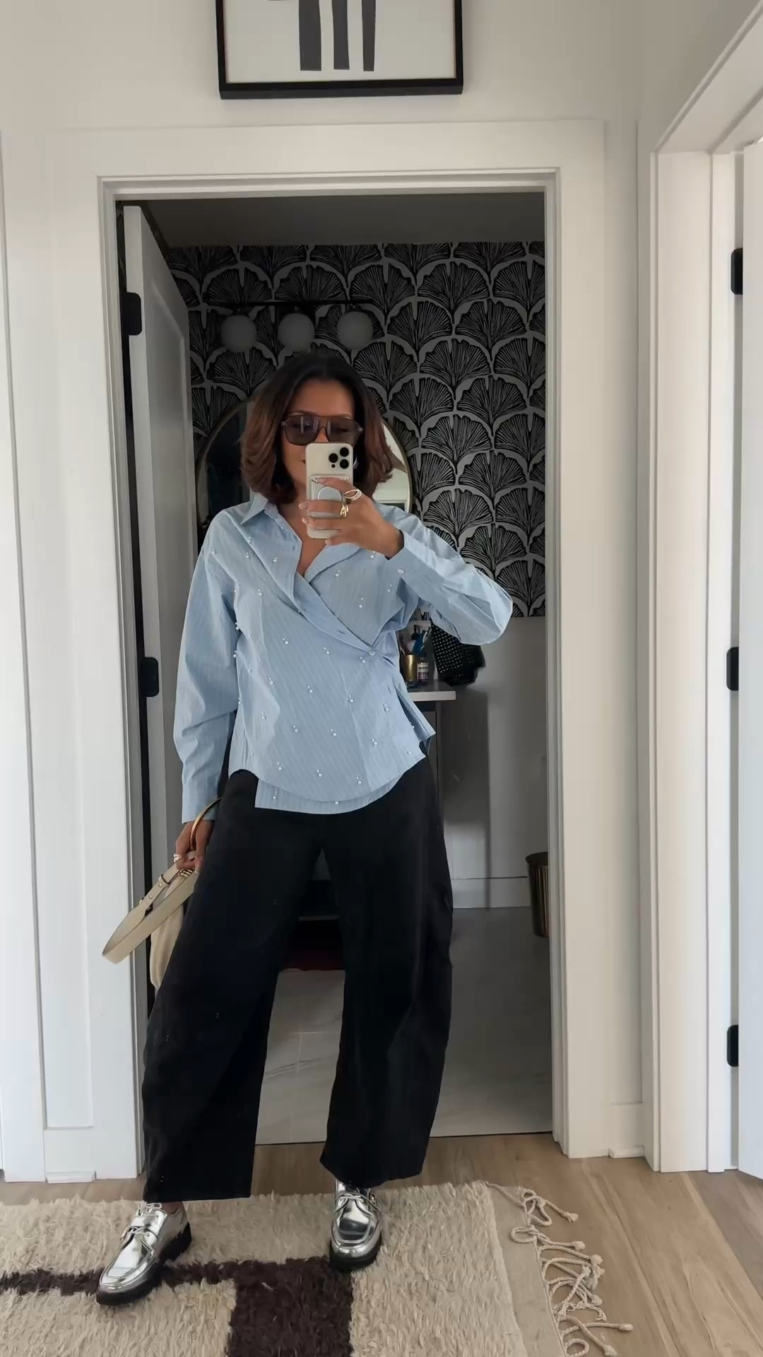 Cute and casual "almost Spring" dinner date look. The bag, sunnies, and loafers are stealing the show! Loafers are from Marc Nolan and I couldn't link them but found some similar items. 🥹 💐 

#LTKStyleTip