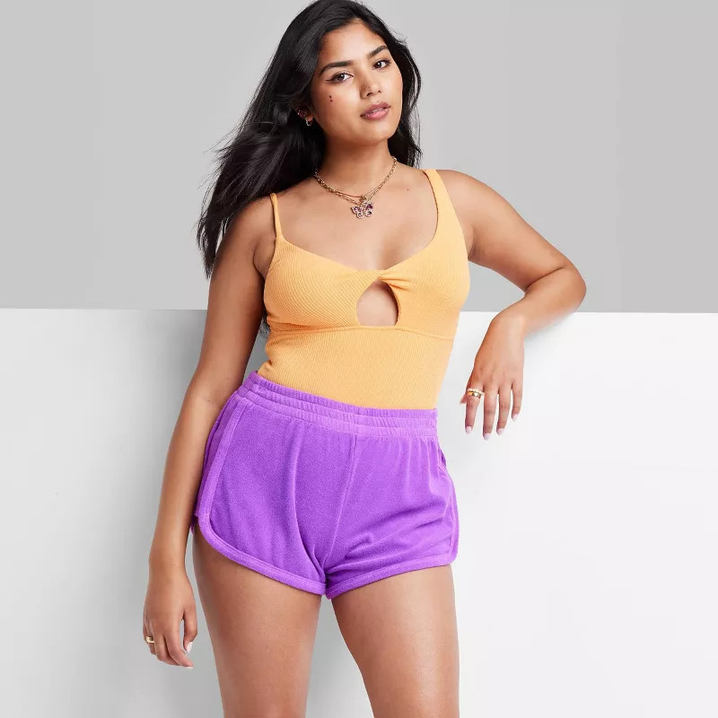 Women's High-Rise Towel Terry Dolphin Shorts - Wild Fable™ | Target