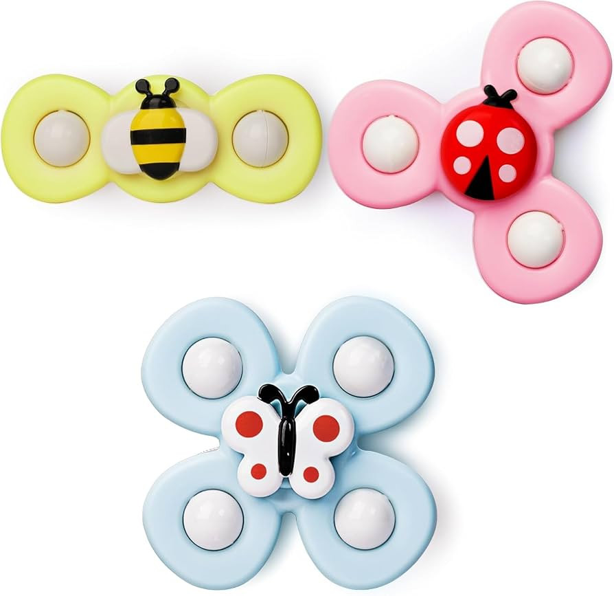 LiKee Strong Suction Cup Fidget Rotating Sensory Bath Toys for Baby 12 18 Months Airplane Car Tra... | Amazon (US)
