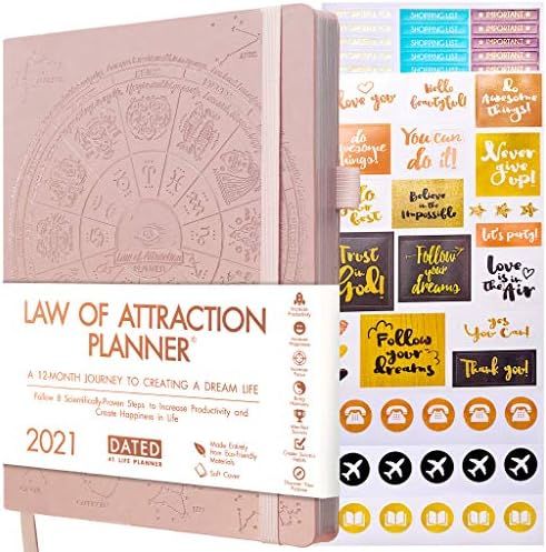Law of Attraction Planner - 2021 Deluxe Weekly, Monthly Planner, a 12 Month Journey to Increase P... | Amazon (US)