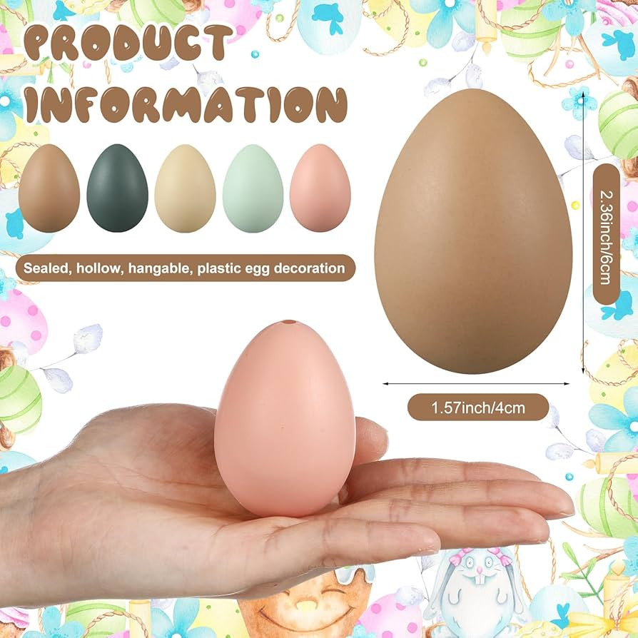 50 Pcs Plastic Easter Eggs Bulk for Easter Hunt 1.6 x 2.4 Inch Colorful Hanging Plastic Eggs for ... | Amazon (US)