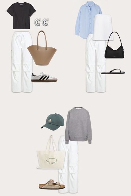 Spring capsule wardrobe outfits featuring white parachute pants.

#LTKstyletip #LTKSeasonal