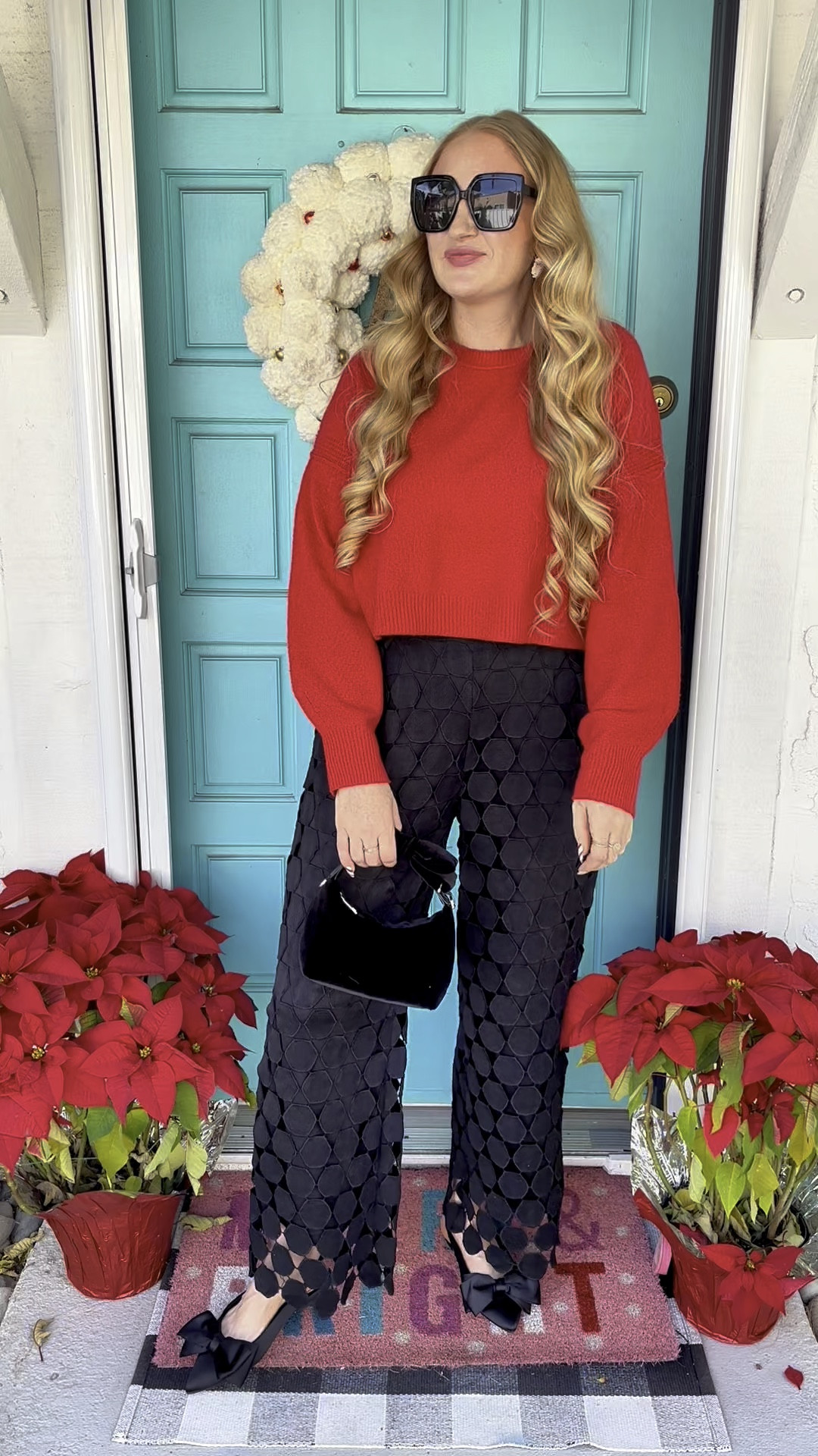 Christmas outfit inspo ♥️ a festive red sweater and lace pants with bow slingbacks and purse! Santa earrings for a little fun 🎅🏻

Wearing M in sweater and L in pants, pants are StyleWe but linked similar. 150 lbs and 5’7” for reference! Shoes fit TTS 

Sequin skirt, red sweater, festive outfit, silver purse, silver heels, New Year’s Eve outfit, Christmas party outfit, holiday party look, festive outfit, holiday look, Christmas dress, festive Christmas outfit, Christmas skirt, Christmas style, Christmas look, holiday style, holiday outfit, holiday look, Amazon holiday style, Target holiday funds, Target Christmas outfit, Target holiday outfit, fuzzy cardigan, holiday style, Christmas style, Christmas Eve look

#LTKParties #LTKSeasonal #LTKHoliday