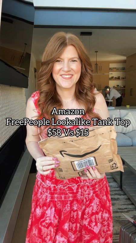 FreePeople lookalike tank top from amazon wearing size large. Could have done a medium… it’s pretty stretchy! 

Summer top. 

#LTKFindsUnder50 #LTKSeasonal #LTKMidsize