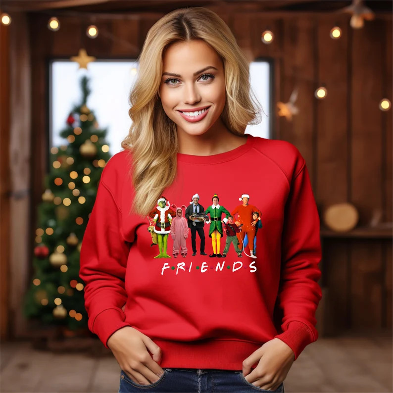 Funny Christmas Friends Sweatshirt, Retro Christmas Movie Hoodie,Womens Christmas Gift, Gift For ... | Etsy (US)