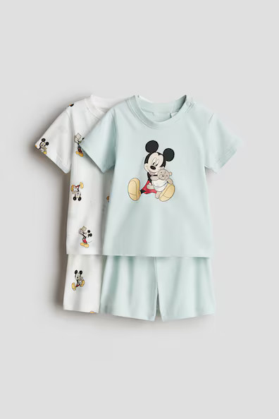 H & M - 2er-Pack Baumwollpyjamas - Türkis - Kinder | H&M (DE, AT, CH, NL, FI)